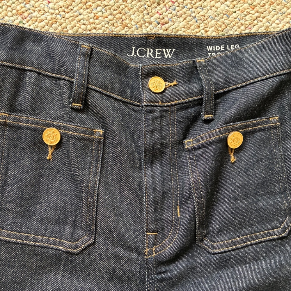 J Crew Wide Leg Sailor Jeans Size 24 - Picture 2 of 6